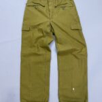 *AS-IS* SATEEN OLIVE GREEN MILITARY TROUSERS ZIP-UP FRONT FLAP POCKETS