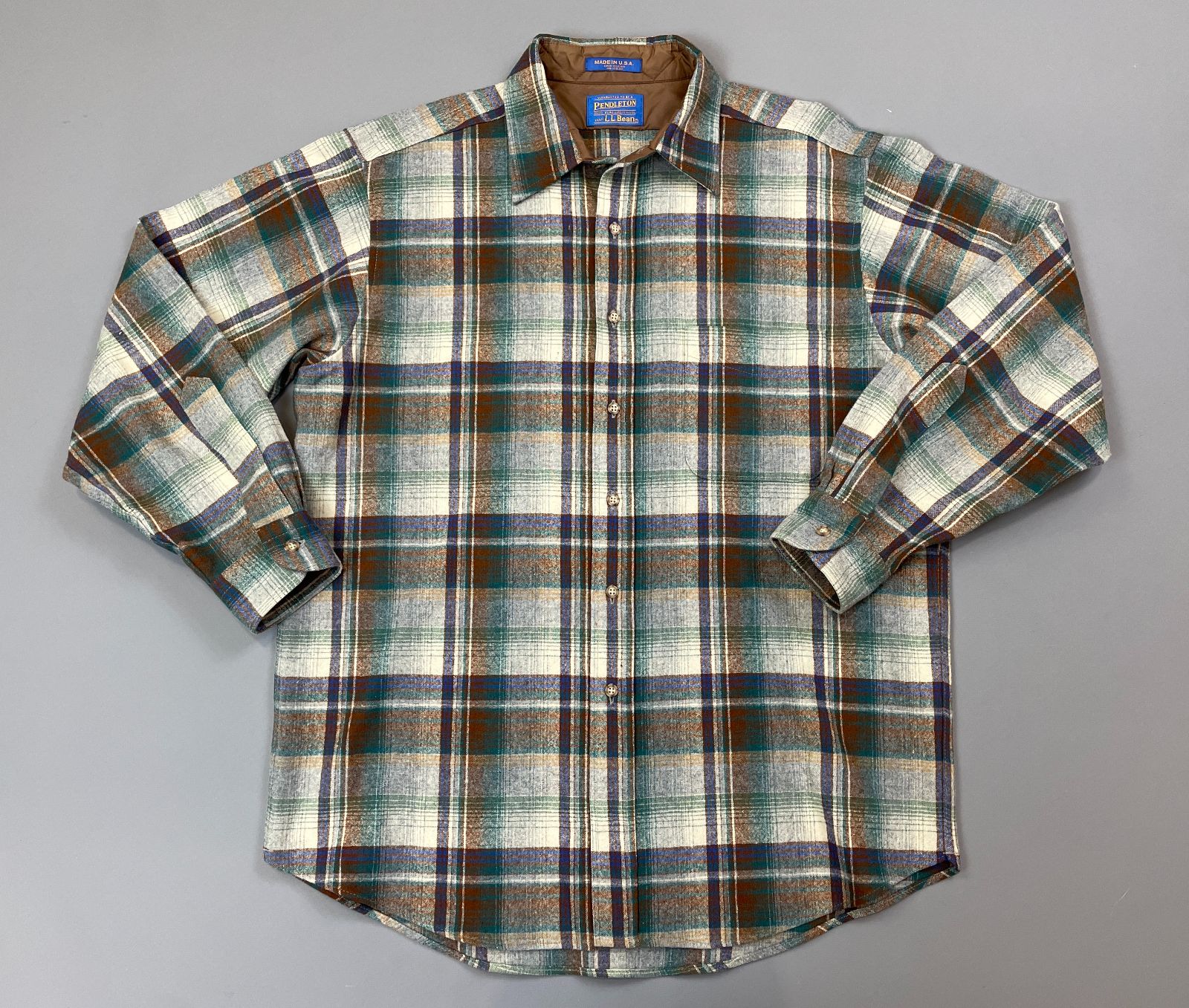 product details: PENDLETON LL BEAN 100% WOOL FLANNEL BUTTON UP SHIRT photo