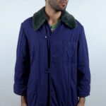 OVERDYED QUILTED PARKA STYLE JACKET W/ FAUX FUR COLLAR