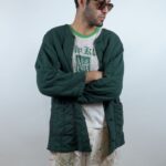 OVERDYED FOREST GREEN THICK QUILTED LINER JACKET
