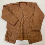 *AS-IS* CHOCOLATE BROWN QUILTED MILITARY LINER JACKET W/ SNAP BUTTONS