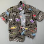 ALLOVER CLASSIC HOT ROD CAR PRINT SHORT SLEEVE BUTTON DOWN SHIRT