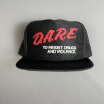 DARE TO RESIST DRUGS AND VIOLENCE LOGO GRAPHIC MESH SNAPBACK TRUCKER HAT