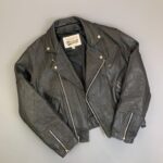 *AS-IS* QUILTED ARM PANEL LEATHER MOTORCYCLE JACKET