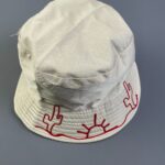 FUN! CACTUS & SUN CHAINSTITCHED EMBROIDERED FISHERMANS HAT J.N.H INITIALS