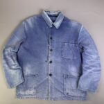 *AS-IS* SUPER SUN FADED COTTON TWILL FRENCH WORKWEAR JACKET
