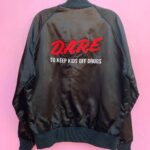 AS-IS D.A.R.E. EMBROIDERED BUTTON UP BOMBER JACKET