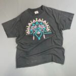 *AS-IS* FADED NEW MEXICO NATIVE AMERICAN HEADDRESS ART GRAPHIC T SHIRT