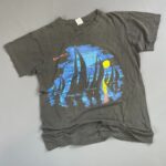 *AS-IS* PERFECTLY FADED MOONLIT SAILBOAT SCENIC GRAPHIC MYRTLE BEACH, SC T SHIRT