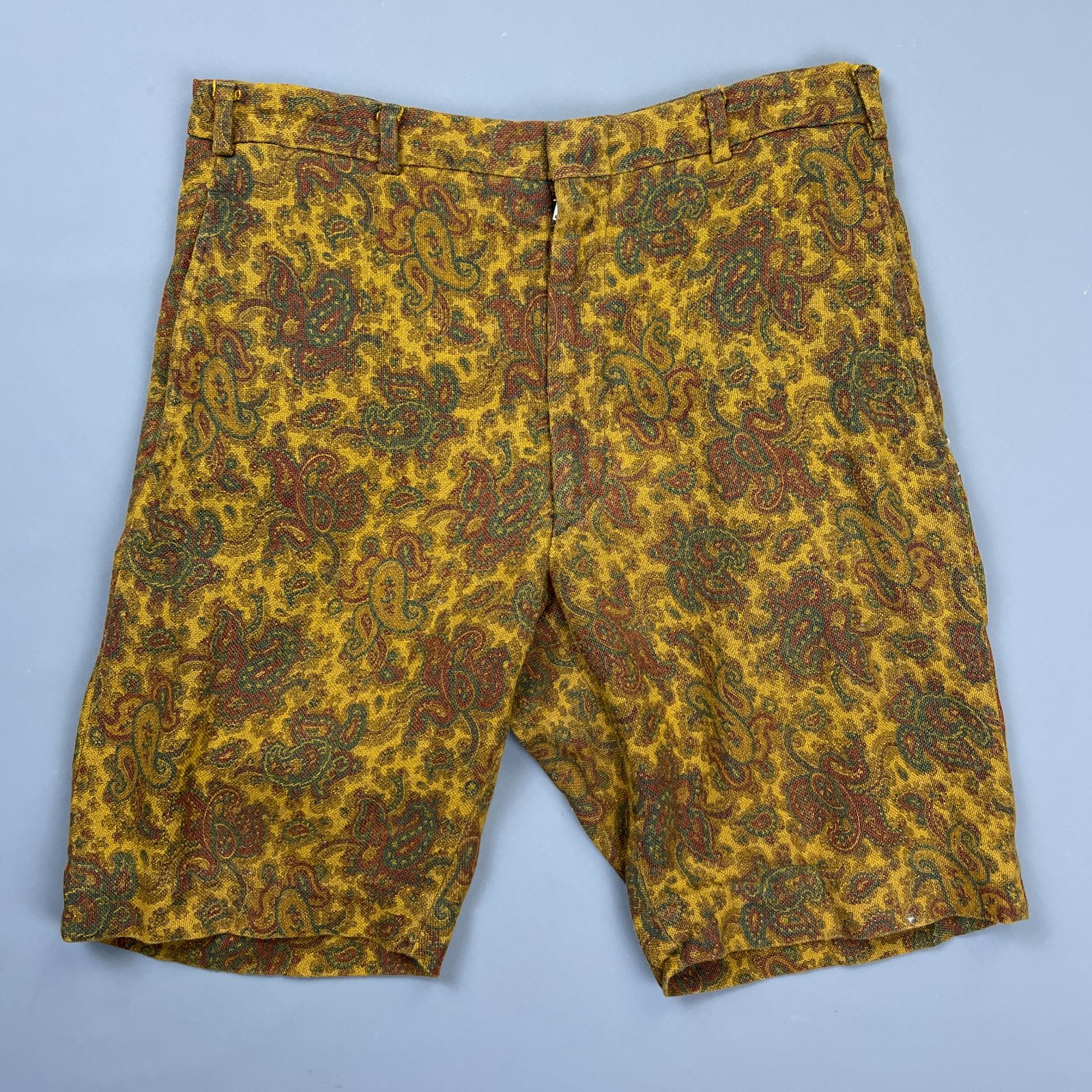 product details: 1960S WOOL PAISLEY PATTERN WOVEN SHORTS photo