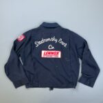 *AS-IS* HEAVILY DISTRESSED LENNOX ZIPUP WORK JACKET W/ PATCHES AND CHAIN STITCH EMBROIDERY