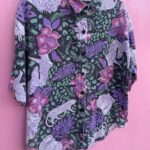RAD 1980S-90S FADED FLORAL JUNGLE PRINT SHORT SLEEVE BUTTON UP SHIRT