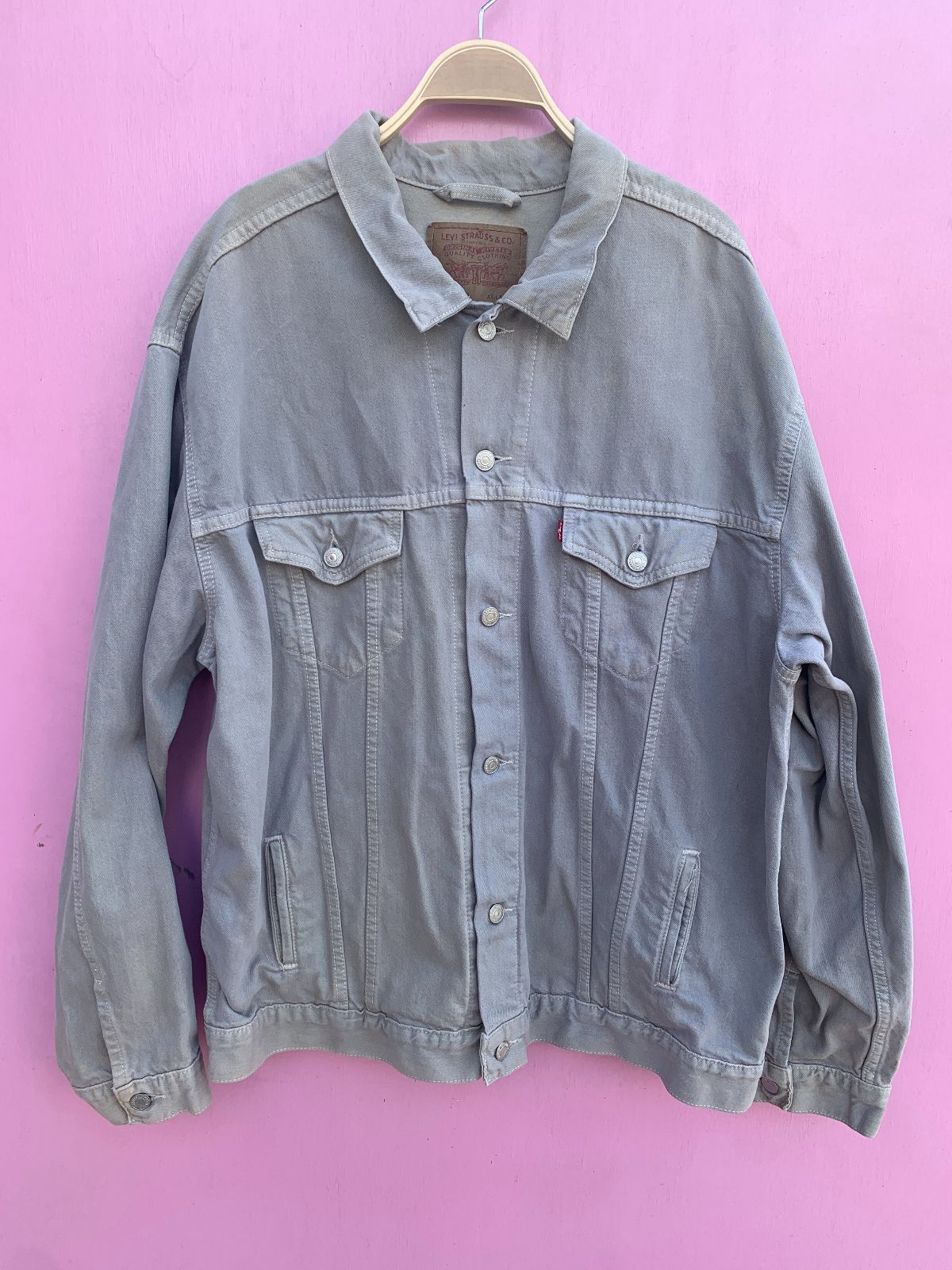 product details: *AS-IS* LEVIS 70507 TYPE III LIGHT GRAY JEAN JACKET photo