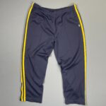 *AS-IS* 1990S MADE IN HONG KONG EMBROIDERED POLO LOGO STRIPED TRACK PANTS W/ ZIPPERS