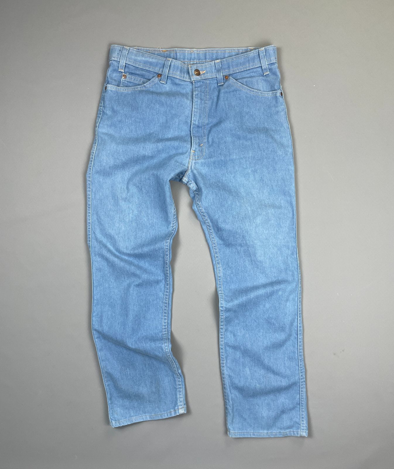 product details: *AS-IS* 1970S-80S LEVIS MADE IN USA COTTON/ POLYESTER ACTION JEANS 36X30 photo