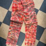 CUSTOM ABSTRACT LAYERED PLAID ZEBRA PAINTED TROUSER PANTS