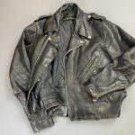 *AS-IS* THE MOST PERFECT DISTRESSED LEATHER MOTORCYCLE JACKET QUILTED LINING