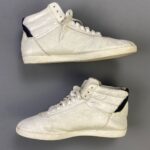 *AS-IS* EMBOSSED GUCCI MONOGRAM MID TOP LEATHER LACE UP SNEAKERS