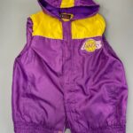 *AS-IS* REPURPOSED NBA LAKERS OVERSIZED ZIP UP SLEEVELESS HOODED SPORT JACKET