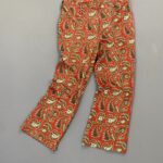 SO COOL! 1970S PAISLEY DOUBLE KNIT FABRIC FLARED PANTS