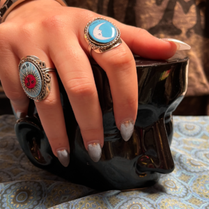 LOTTERIA PICTURE RING - LA LUNA (MOON) in SILVER, BLUE, WHITE