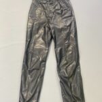 1980S HIGH WAIST PLEATED TAPERED LEATHER PANTS COIN POCKET