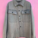 THICK GRAY BUTTON UP MILITARY JACKET
