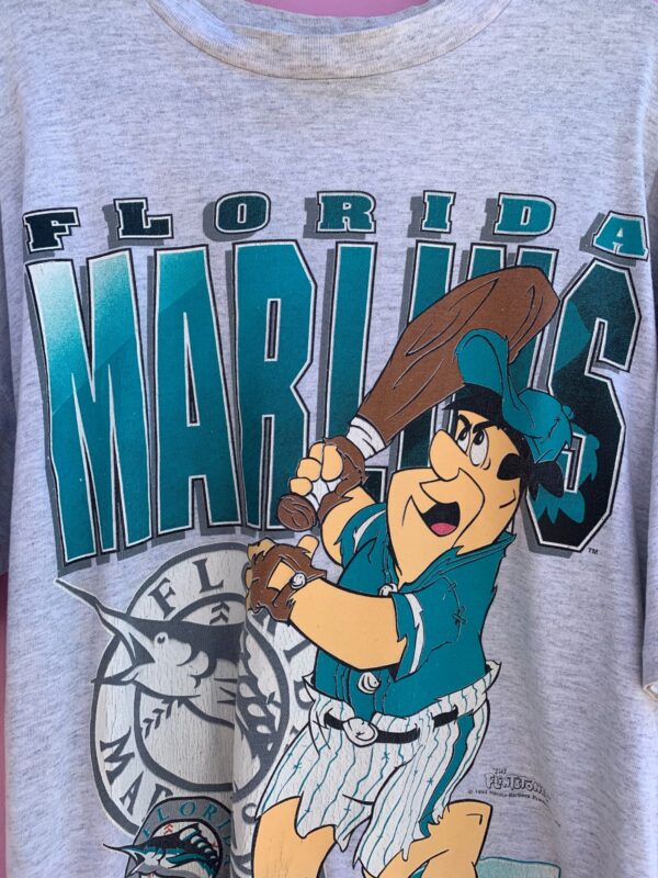 AS-IS 1994 MLB FLORIDA MARLINS FRED FLINTSTONE SINGLE STITCH T-SHIRT