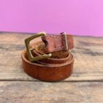 ARTISAN CRAFTED LEATHER BELT WITH BRASS BUCKLE