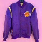AS-IS NBA LOS ANGELES LAKERS SATIN BUTTON UP JACKET