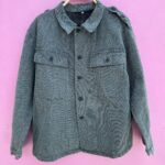 SWEDISH HEAVY DENIM TWILL CHORE SHIRT JACKET FUNKY INTERIOR POCKET