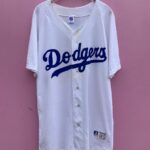 MLB DODGERS BASEBALL JERSEY COTTON BOTTON UP