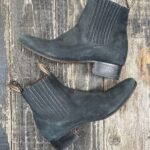 BRUSHED LEATHER CHELSEA STYLE VAQUERO ANKLE BOOTS STACKED HEEL MADE IN MEXICO