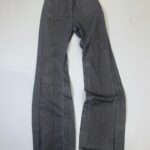 *AS-IS* AMAZING! 100% COTTON TWILL OVER-DYED HIGH WAIST SAILOR BELL BOTTOM PANTS RAW HEMS