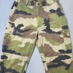 FRENCH SOVICO 1997 MILITARY LIZARD CAMOUFLAGE CARGO PANTS CINCHED ANKLE BRASS SNAP BUTTONS