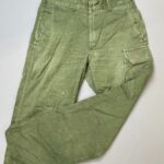*AS-IS* 1980S BELGIAN BRUSHED TWILL MICHIELSENS 1985 MILITARY TROUSERS SINGLE SIDE CARGO POCKET*REPAIRS THROUGHOUT