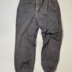 *AS-IS* RAD! 100% COTTON FRENCH WORKWEAR OVERDYED PANTS CONTRAST STITCHING CINCHED ANKLES