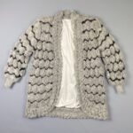 1970S FUNKY & CHUNKY WAVY KNIT CARDIGAN JACKET NETTED DETAILS