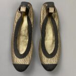 GLITTER BLACK GOLD STRETCH BALLET FLATS