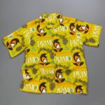 100% COTTON ALLOVER PRIMO BEER PRINT HAWAIIAN SHIRT COCONUT BUTTONS
