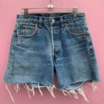 #PERFECT! LEVIS 501 CLASSIC WASH LONGER CUT DENIM SHORTS – MADE IN USA