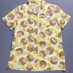 *AS-IS* DAGGER COLLAR FLOWER POWER SHORT SLEEVE BUTTON DOWN SHIRT