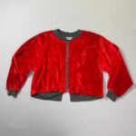 CUTE! 1990S CROPPED CRUSHED VELVET ZIPUP BOMBER JACKET RIBBED COLLAR & CUFFS