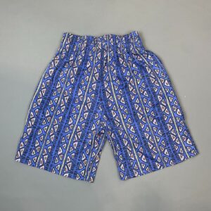 PLATINUM EVERYWEAR U.S.A BLUE TRIANGLE DEADSTOCK NWT 1990S COTTON WORKOUT SHORTS W/ POCKETS in BLUE, PURPLE