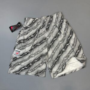 PLATINUM EVERYWEAR U.S.A GRAY LIGHTNING DEADSTOCK NWT 1990S COTTON WORKOUT SHORTS W/ POCKETS in GRAY