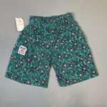 TEAL STRIPE DEADSTOCK NWT 1990S COTTON WORKOUT SHORTS W/ POCKETS