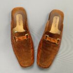 *AS-IS* SUEDE & EMBOSSED CROC LEATHER SLIP ON LOAFERS