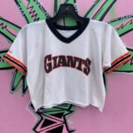 AS-IS DISTRESSED CROPPED MLB SAN FRANCISCO GIANTS COTTON BASEBALL JERSEY
