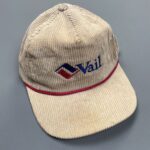 *AS-IS* VAIL SKI RESORTS EMBROIDERED CORDUROY VELCRO STRAP HAT