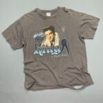 *AS IS* ELVIS PRESLEY THE KING OF ROCK N ROLL DISTRESSED GRAPHIC T SHIRT